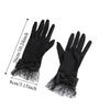 Polka Dot Wedding Bridal Gloves White Long Finger Mittens Retro Black Lace Gloves  Funeral