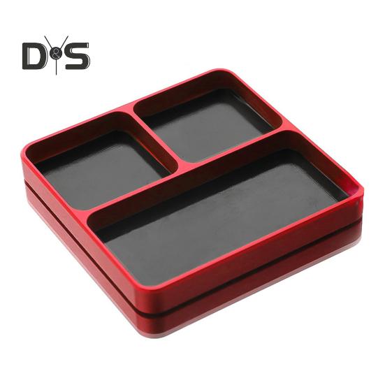 Magnetic Electronic Repair Screws Organizer Parts Tray 3 Compartments Multipurpose Screws Holder Magnet Tool Tray