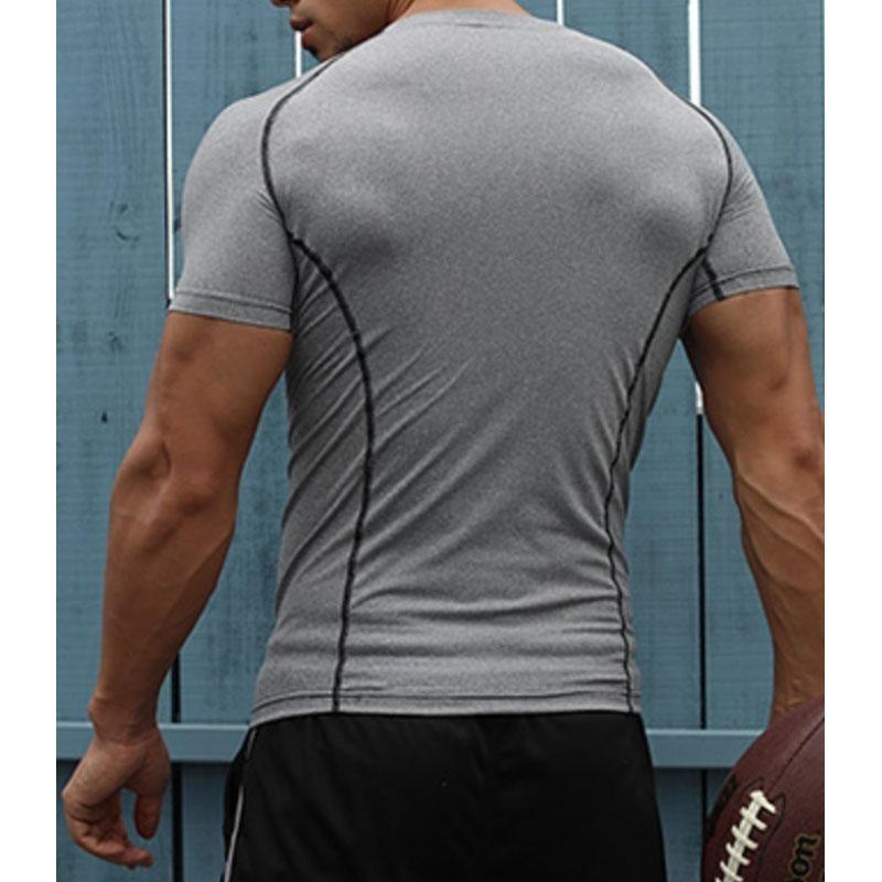 Men's Quick Dry Fitness Printed Tees Outdoor SPORT Running Climbing Short Sleeves Shirt Tights Bodybuilding Tops Corest T-shirt