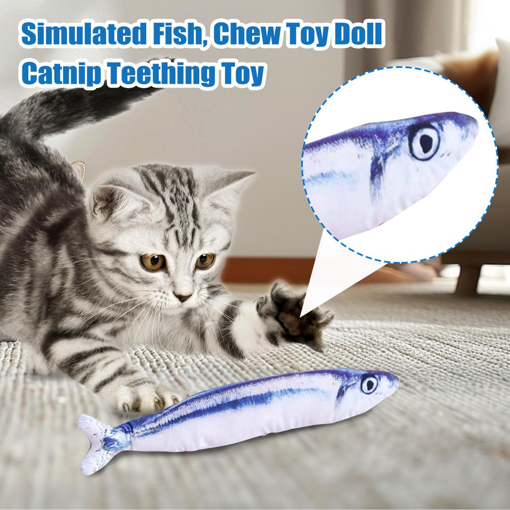 Simulierter Fisch, Kauspielzeugpuppe, Katzenminze Beißspielzeug,