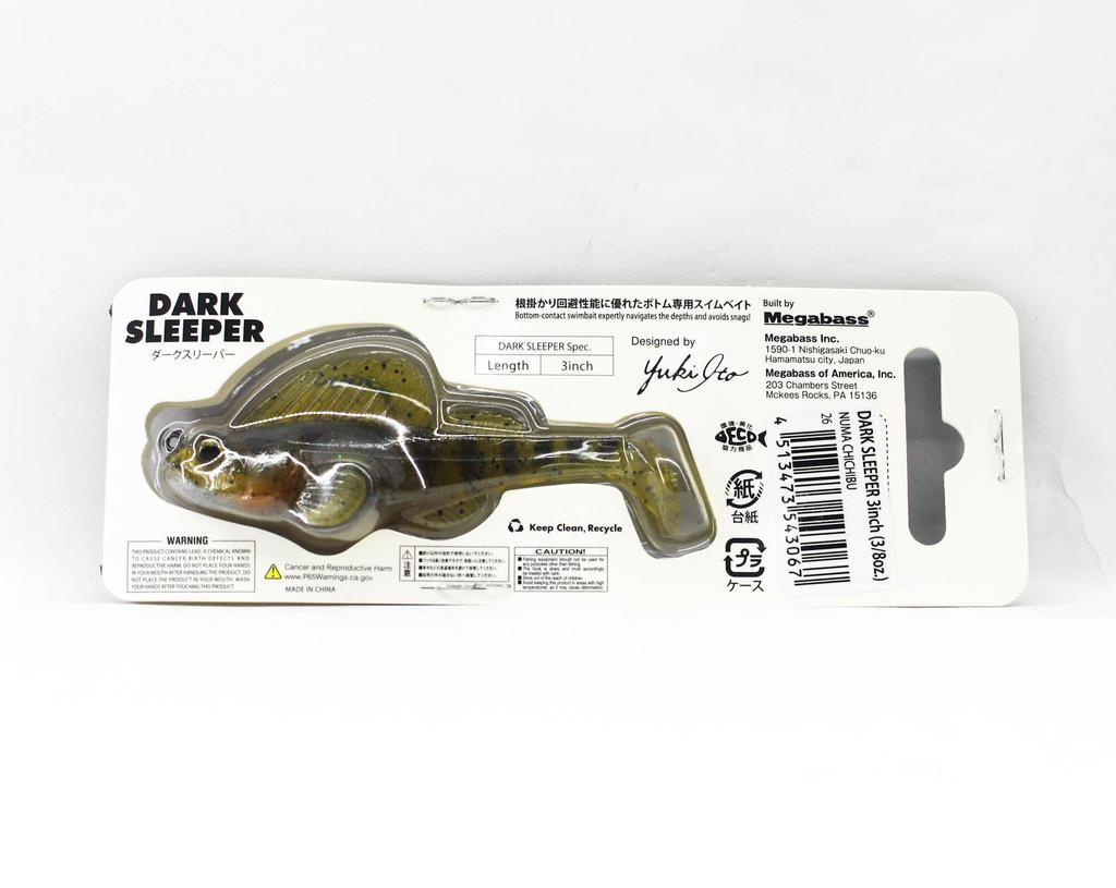 Megabass Soft Lure Dark Sleeper 3 Inch 3/8 oz Swallowtail (3067)