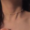 Nové korálky Dámský řetízek na krk Kpop Pearl Choker náhrdelník Zlatá barva Goth Chocker Šperky na krk Přívěsek 2022 obojek pro dívky