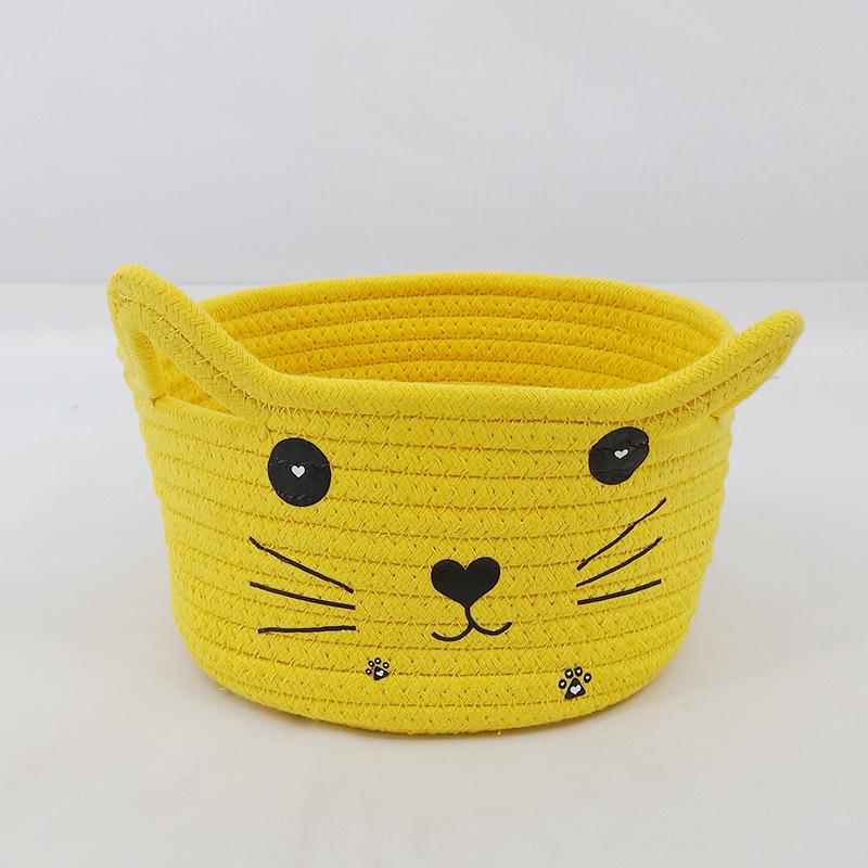 Woven Cotton Rope Storage Basket for Snacks and Desktop Organization