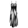 Women Casual Strap V Neck Striped Printed One Piece Dress