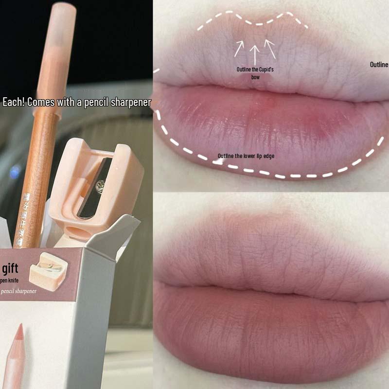 Feixi Matte Nude Lip Liner for Women - Soft Mist, Non-Fading, Ballpoint Pen Design. A Must-Have for Cosplay.