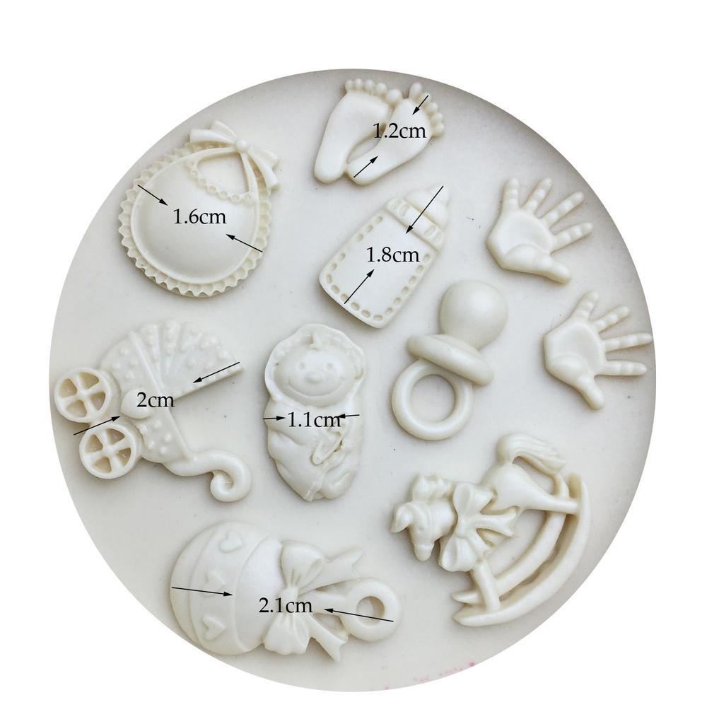 Silicone Mold Baby DIY Hand/ Trojan/Bottle/Foot/carriage Silicone Mold Cake Decoration Tools