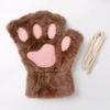 Adorabili guanti di peluche a forma di zampa di gatto, guanti di peluche, caldi e morbidi, senza dita, morbidi, da orso, guanti da costume, mezze dita