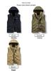 Herren Navy Winter Lammwolle Kapuzenweste Jacke