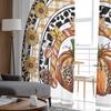 Thanksgiving Pumpkin Sunflower Leopard Skin Sheer Curtains Bedroom Living Room Voile Window Curtains Tulle Curtains for Kid Room