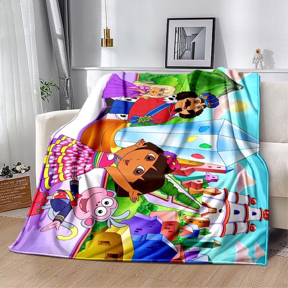 Dora Explorer Blanket Warmthful Decor Great for Office Chair Seaside Picnics Four Seasons Universal Warmthful Decor