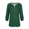 Women's Fashion Casual Colour V-Neck Long Sleeve Button Down T-Shirt Top