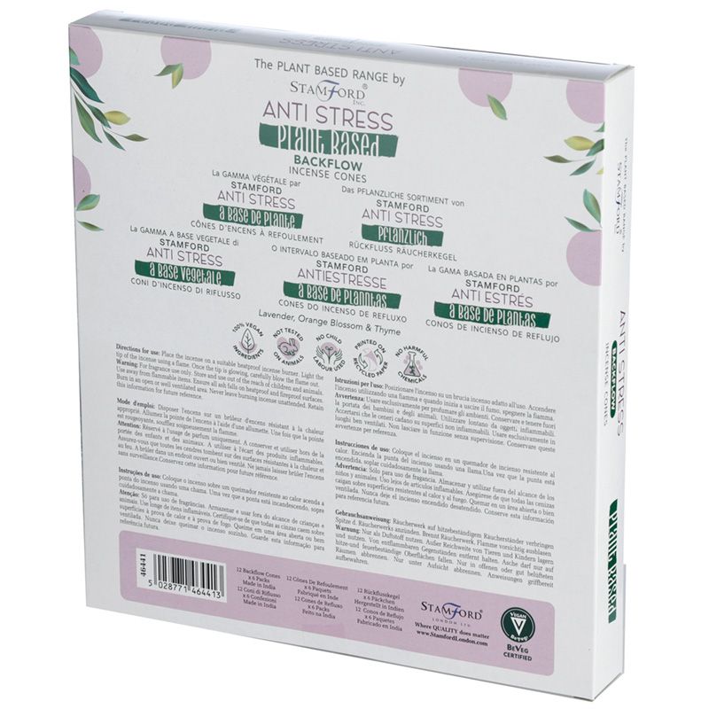 Backflow Incense Cones Anti Stress 12-Pack Plant Based