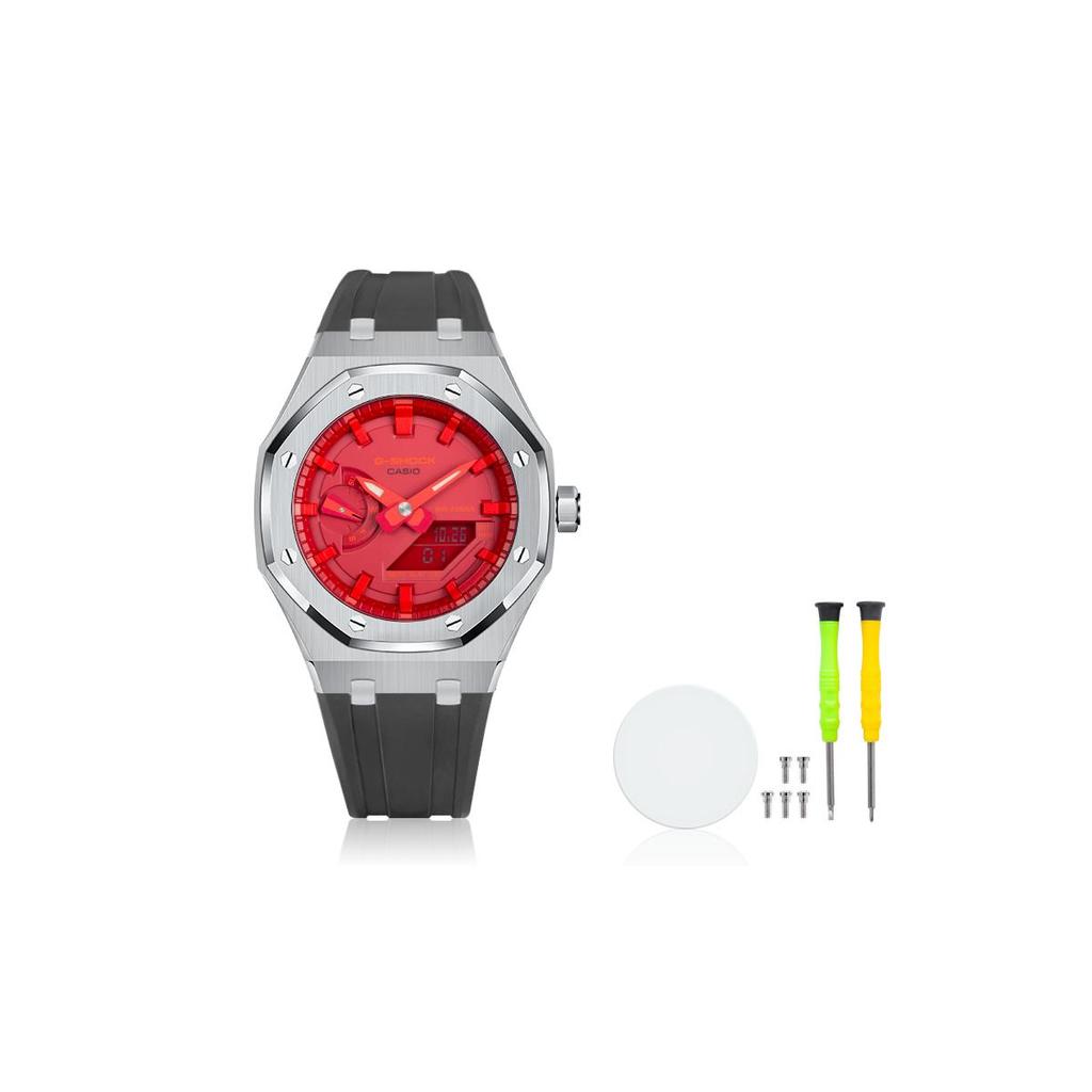 Casio Men Liquid Crystal/Analog Dual Display Series Red Watch GA-2100-4A-P03