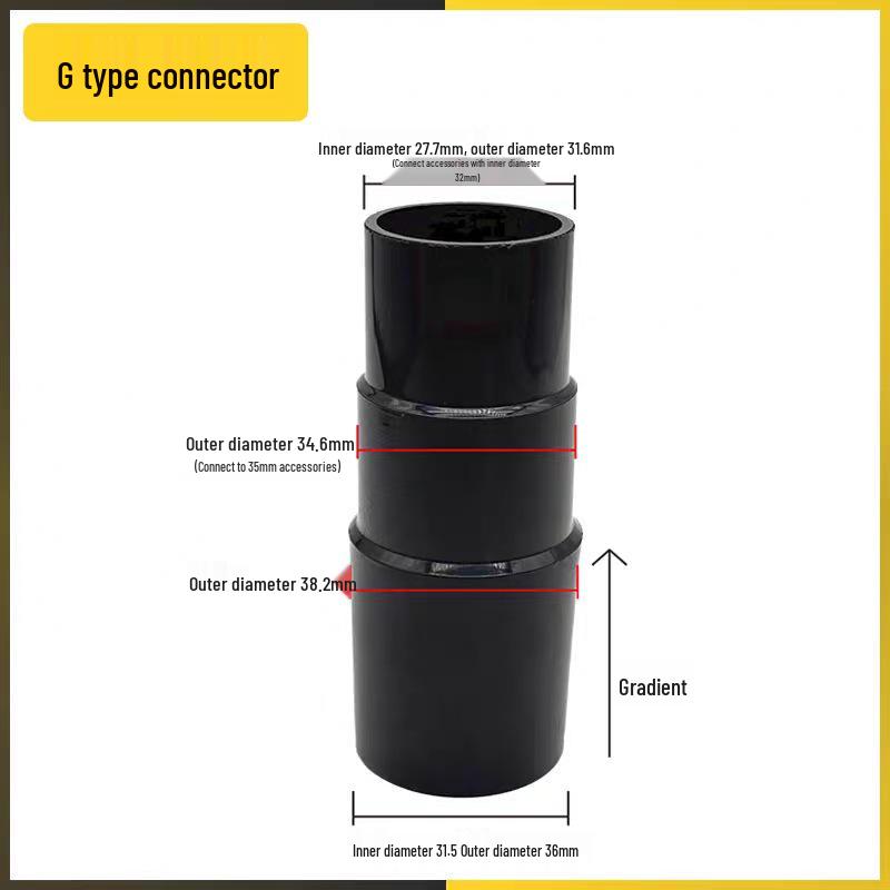 Complete Vacuum Cleaner Adapter Set: Reducing Hose & Quick Connectors (32mm to 35mm, 32mm to 32mm)