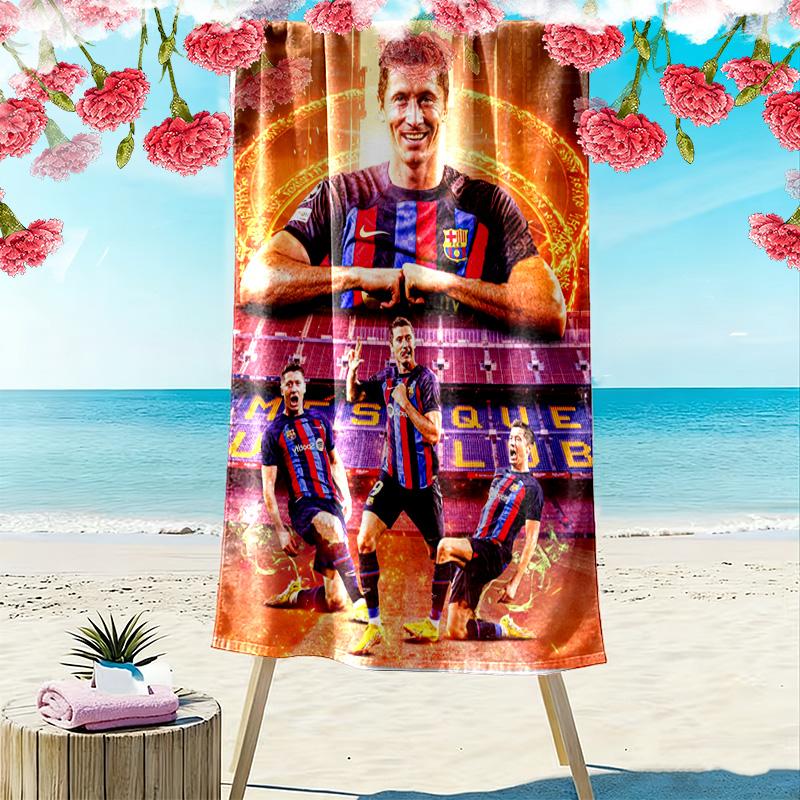 Goal Celebration Artistic Soccer Moment Beach Towel Portable For Travel Soft Seaside Outdoor Pool Towel Absorbent Bath Towel
