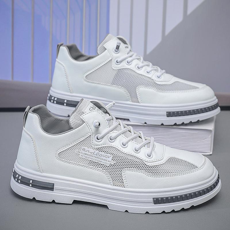 

новые мужские удобные летние кроссовки для спорта на открытом воздухе сетчатые летние дышащие мужские туфли рабочая обувь полуботинки 39 белый