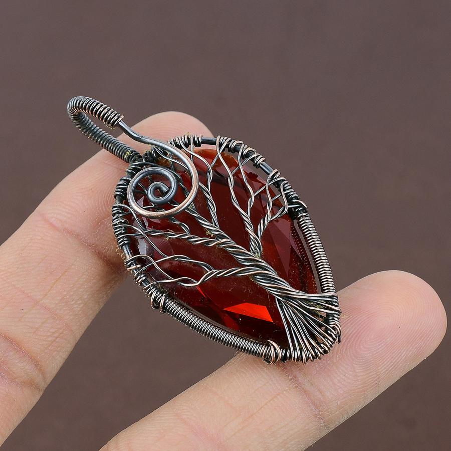 

Tree Of Life Mozambique Garnet Copper Wire Wrap Jewelry Pendant 2.32 r8L25
