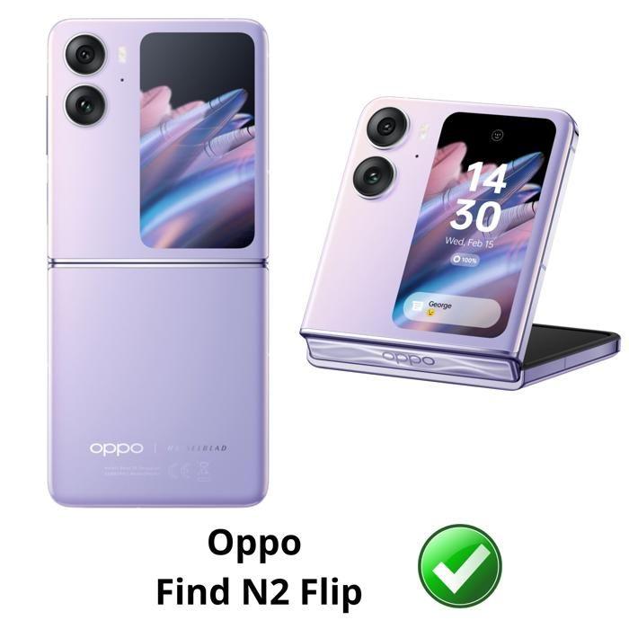 Coque et tour de cou pour Oppo Find N2 FLIP - TPU Souple Transparent Cordon Noir réglable Phonillico®