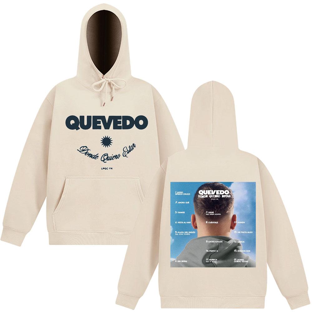 Rapper QUEVEDO Donde Quiero Estar Harajuku Hoodie Unisex Oversized Sweatshirt Long Sleeve Loose Fashion Man's Hoodies Streetwear