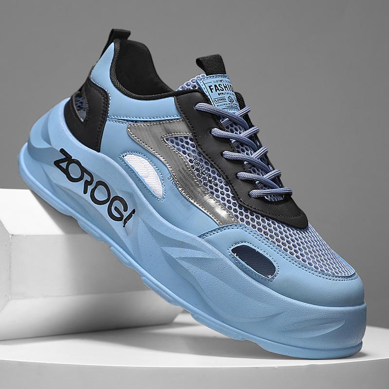 

New Summer Men Shoes Breathable Outdoor Sneakers Platform Casual Sneakers Running Shoes Hollow out Sandals Zapatillas Hombre 39 синий