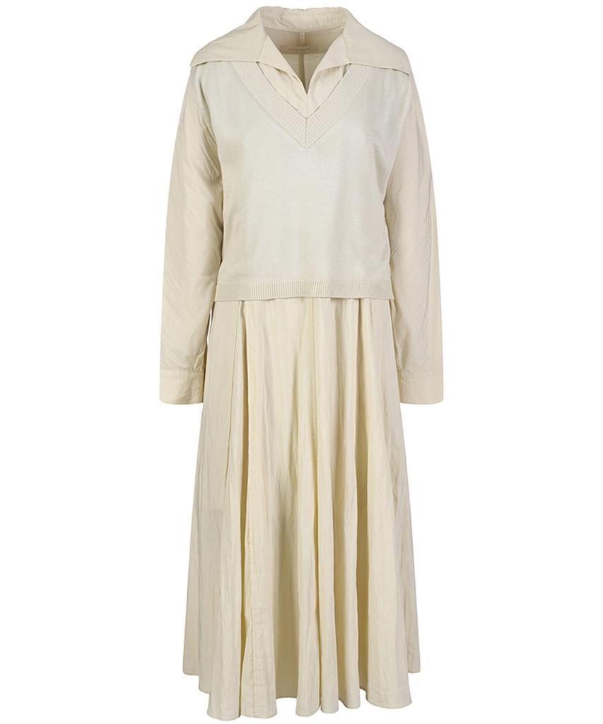 MAREMONTE Knit Color Block Collar Dress_M242Mop10S0