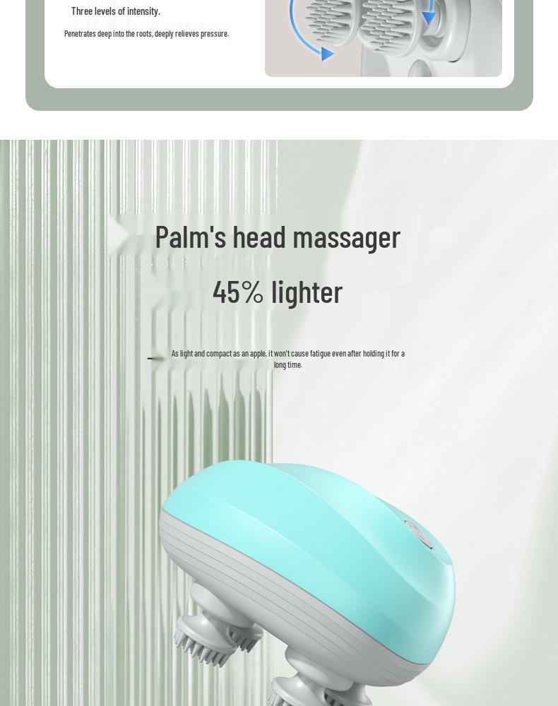 Electric Silicone Scalp Massager - Portable USB Rechargeable Kneading Head and Pet Massager