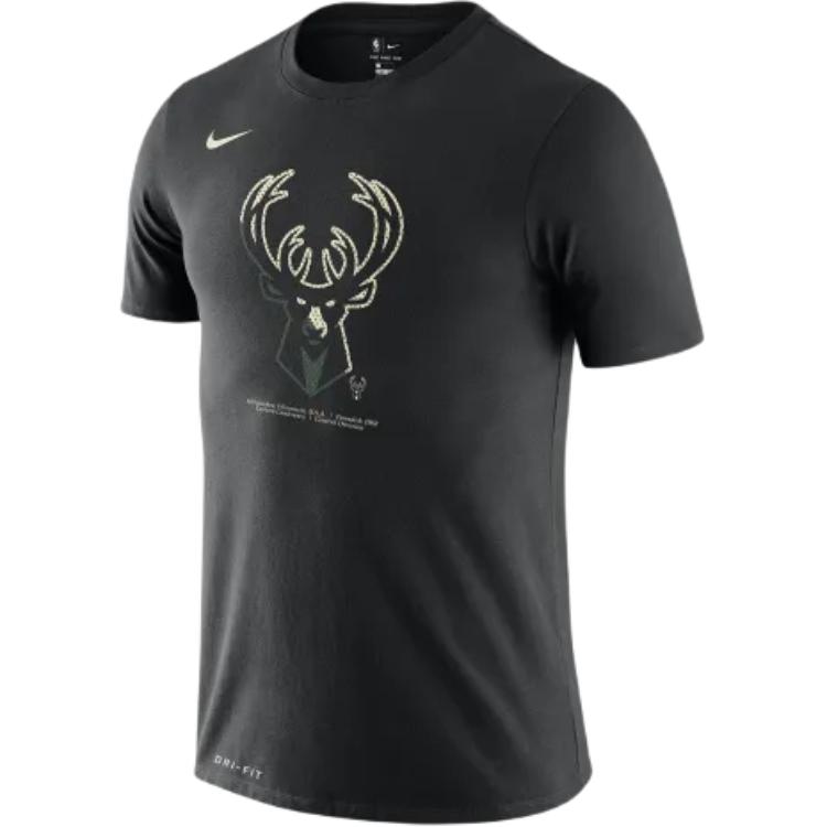 Мужская футболка с круглым вырезом Nike Milwaukee Bucks NBA, удобная, с коротким рукавом, Топы AT0428-010 M