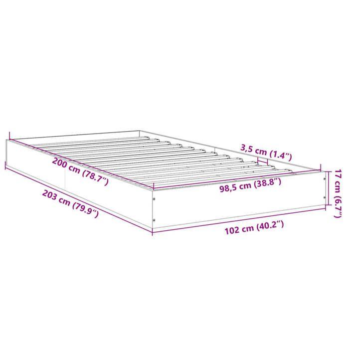 VidaXL Bed Frames Black 100x200 Cm Engineered Wood, Bedroom Furniture, Slatted Base, Pallet Bed, Bed, Bed 842057