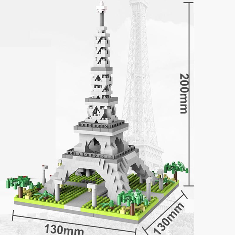 

MOC Paris Tower Street View Building Block Mini Diamond Small Particle Assembly Building Block Decoration Toy