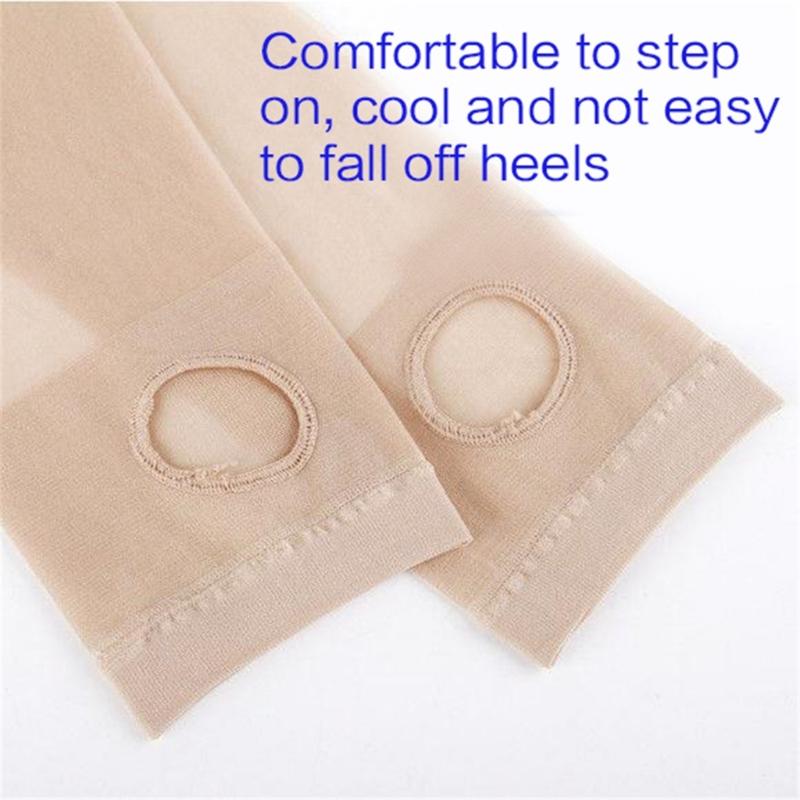 Women Summer Ultra Thin Sheer Footless Stirrup Tights Stockings Solid Color Control Top Silk Pantyhose Dance Leggings