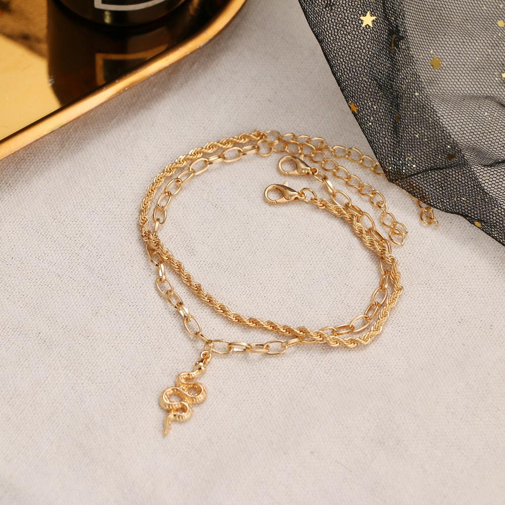 

Ретро преувеличенный ретро-змеиный браслет с цепочкой-бабочкой, многослойный браслет, модный тренд, многослойный браслет для девочек, темпераментный браслет