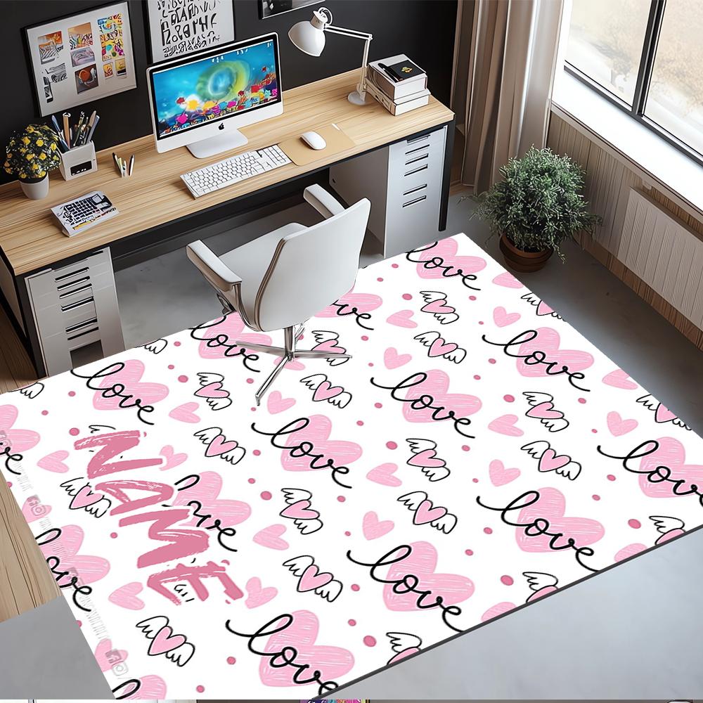 Custom Name Love Printed Carpet,Rug for Office Chair Living Room Bedroom Kitchen Room Decor Gifts.