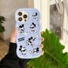 Mickey Mouse Cartoon Black White Phone Case For iPhone 17E 11 12 13 14 15 16 17 Pro Max 16e Air 13 Plus Candy Color Fundas Cover