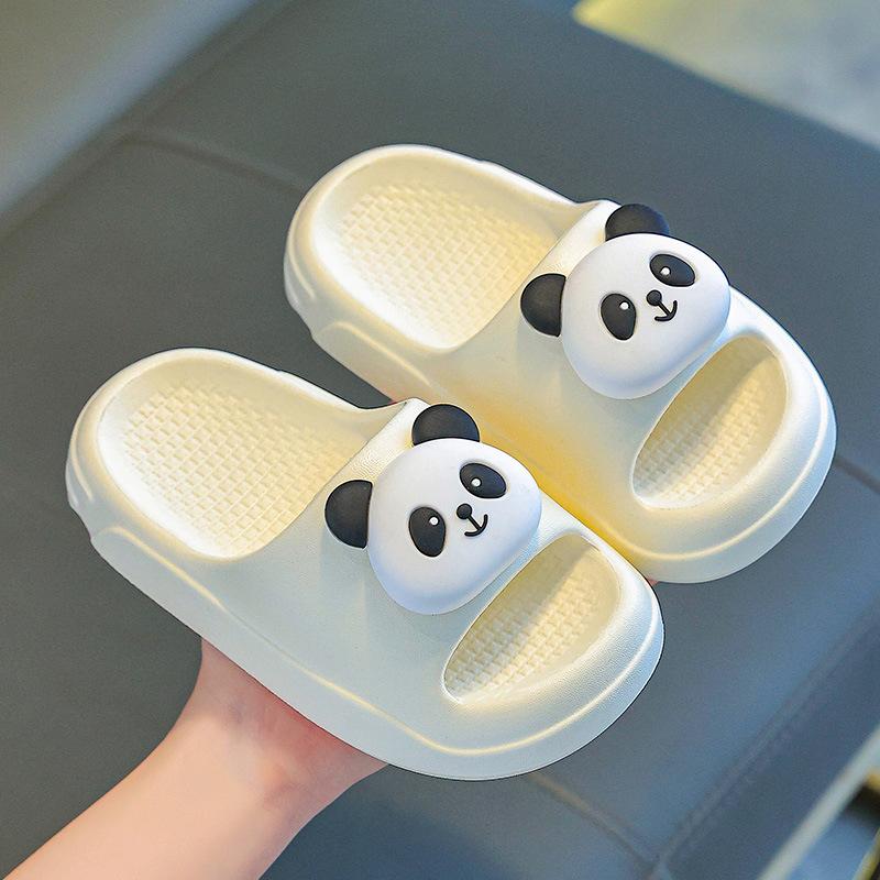 

Children s summer new style slippers for boys, indoor non-slip baby home slippers, panda slippers for girls and kids 24-25Inner Length17cm белый