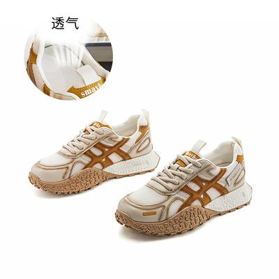 Leather Daddy Shoes Women 2025 New Summer Breathable Mesh Sneakers Women's Casual Versatile Retro Forrest Gump Shoes Women