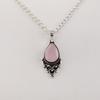 Rose Chalcedony Gemstone 925 Sterling Silver Handmade Designer Pendant 1.5" For Gift PP-70-18