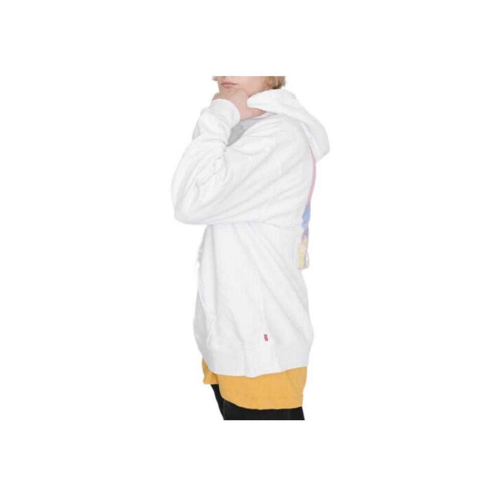 Levis Logo Print Drawstring Hoodie Men hoodies White 38479-0102