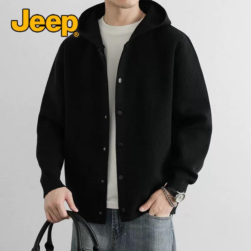 JEEP Men's Hooded Knit Cardigan Jacket