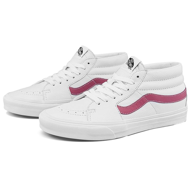 Vans Sk8 Casual Fashion Mid-Top Skate Shoes Unisex Sneakers White Red VN0A3WM3B84