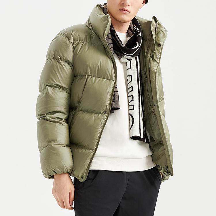 Li Ning Wade Series Loose Warm Stand Collar Cotton Jacket Winter Men Jacket Deep-Moss-Green AJMQ021-3