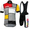 Zestaw Koszulka Retro La Vie Claire Rowerowa Męska Letnie Ubrania Koszulki na Rower Szorty na Szelkach MTB Ubrania Ropa Ciclismo