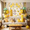 Bee Party Theme Decoration Supplies Bumblebee Balloon Birthday Decoration Baby Baptism Party Tableware Set First Bee Day Party