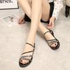 Fashion Open Toe Sandals for Women Roman Style Flat Rubber Woman Shoes Diamond Luxury Summer Anti Slip Hot Daily 2025 On Sale Wholesale