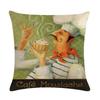 Chef Portrait Oil Painting Pattern Home Decor Cushion Cover Decorative Cotton Linen Throw Pillowcase Sofa Pillow Cover 45X45Cm