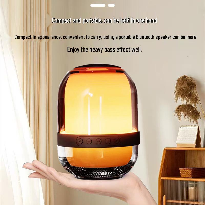 Bluetooth Smart Reconnection Mini Portable Outdoor Speaker with Subwoofer & Colorful Lights M9