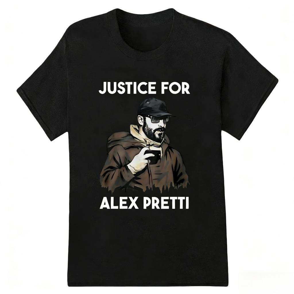 Justice for Alex Pretti 100cotton Unisex Graphics Shirt Abolish ICE Minneapolis Democracy Protest Shirt Short Sleeve Oneck