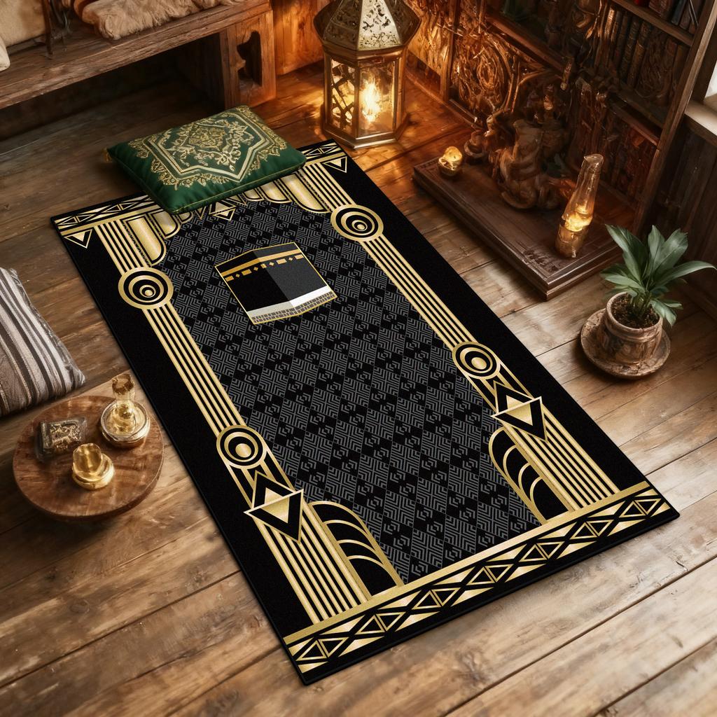 Religious Culture Prayer Floor Mat Islam Style Home Prayer Room Area Washable Antiskid Mats Art Decoration Aesthetic Rug Musalla