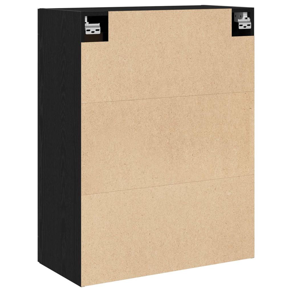 Wall Mounted Cabinet in Black Oak Effect 69.5 x 34 x 90 cm