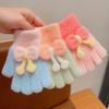 Neue Niedliche Kirsch Kinder Strickhandschuhe Plüsch Winter Warm Kinder Vollfingerhandschuhe Outdoor Sport Verdickte Winddichte Handschuhe