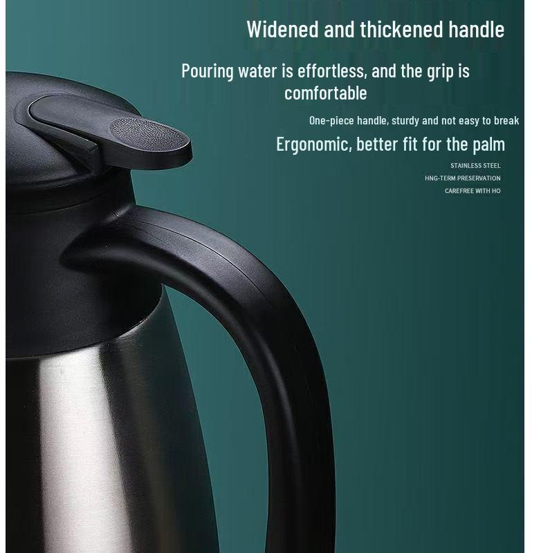 304 Stainless Steel Vacuum Insulated European Teapot Thermos Flask - Large Capacity Hot Water Kettle for Home or Hotel Use